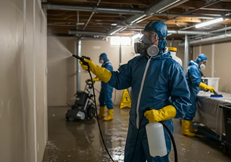 Basement Sanitization and Antimicrobial Treatment process in Tawas City, MI