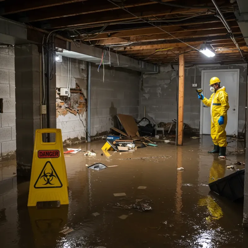 Flooded Basement Electrical Hazard in Tawas City, MI Property