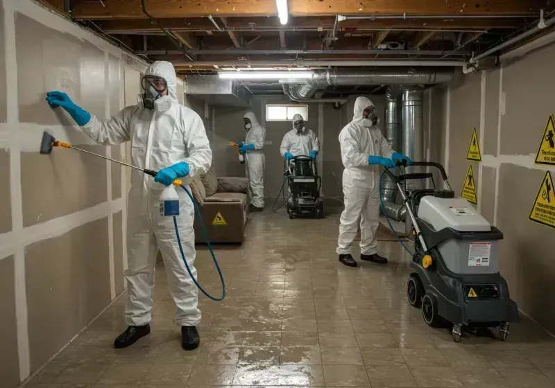 Basement Moisture Removal and Structural Drying process in Tawas City, MI